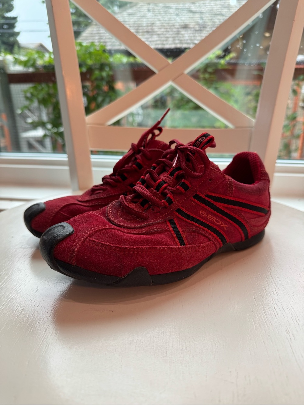 GEOX Respira Red Suede Low-Profile Sneakers EU 37/ US 7 Vintage Y2K ( Like New )